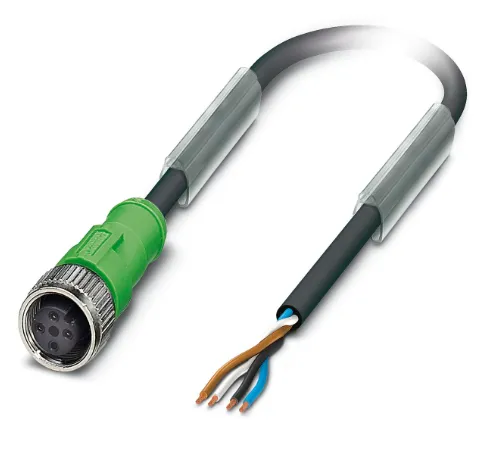 1544976 SAC-4P- 1,5-PVC/M12FS Kábel s konektorom M12/4pin/priamy /voľný koniec kábla, 1,5m