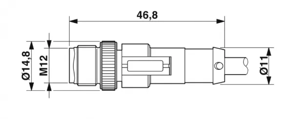 1415588 SAC-4P-M12MS/ 3,0-PVC Kábel s konektorom M12/4pin/priamy /voľný koniec kábla, 3m