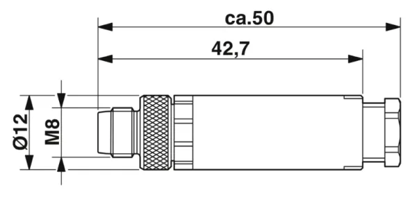 1501252, SACC-M 8MS-3CON-M-SW, Konektor M8/3pin/priamy/zástrčka