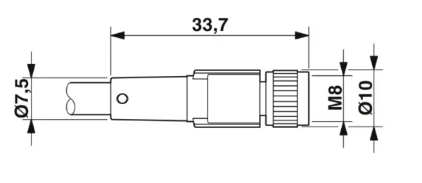 1401062 SAC-4P-10,0-PVC/M 8FS Kábel s konektorom M8/4pin/priamy /voľný koniec kábla, 10m