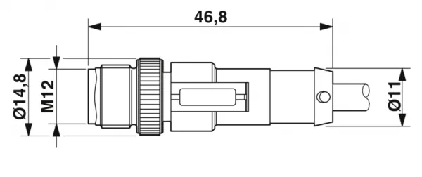 1414576 SAC-3P-M12MS/0,3-PVC/M12FS Kábel s konek. M12/M12, 3pin/3pin,priamy/priamy,0,3m