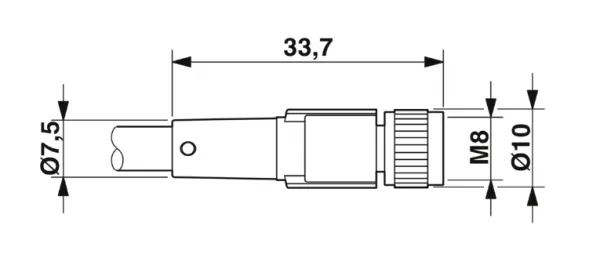 1415672 SAC-4P-M12MS/0,6-PVC/M 8FS Kábel s konek. M12/M8, 4pin/4pin,priamy/priamy, 0,6m