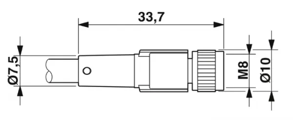 1415525 SAC-3P-M12MS/0,3-PVC/M 8FS Kábel s konektorom M12/M8 3pin/3pin,priamy/priamy, 0,3m