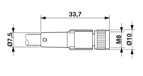1682029 SAC-3P-M 8MR/0,3-PUR/M 8FS Kábel s konektorom M8/M8, 3pin/3pin,uhlový/priamy, 0,3m