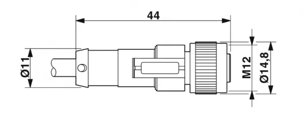 1681509 SAC-3P-M12MS/0,3-PUR/M12FS Kábel s konek. M12/M12, 3pin/3pin,priamy/priamy, 0,3m