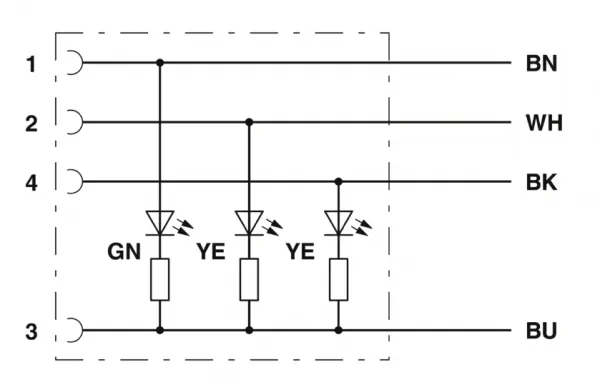 1668289 SAC-4P- 1,5-PUR/M12FR-3L Kábel s konek. M12/4pin, uhlový /voľný koniec kábla, 1,5m