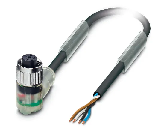 1401063 SAC-4P-10,0-PVC/M12FR-3L Kábel s konek.M12/4pin/uhlový /voľný koniec kábla, 10m