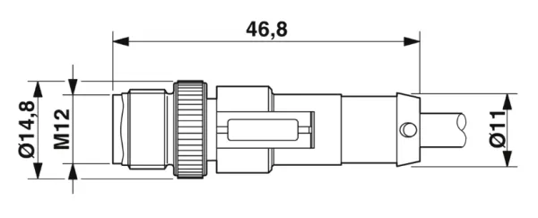 1454817 SAC-4P-M12MS/ 0,6-PVC/M12FR Kábel s konek. M12/M12, 4pin/4pin,priamy/uhlový, 0,6m