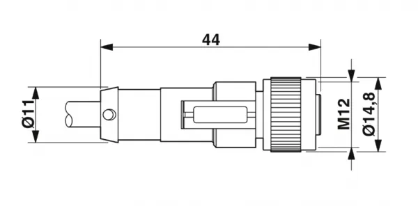 1669822 SAC-5P- 1,5-PUR/M12FS Kábel s konektorom M12/5pin/priamy /voľný koniec kábla, 1,5m