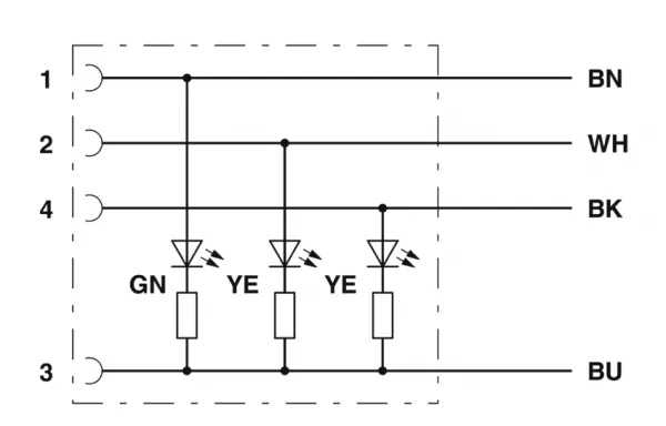 1668771 SAC-4P-M12MR/1,5-PUR/M12FR-3L Kábel s konek. M12/M12, 4pin/4pin,uhlový/uhlový,1,5m