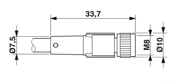 1668894 SAC-3P-M12MR/1,5-PUR/M 8FS Kábel s konek. M12/M8, 3pin/3pin,uhlový/priamy, 1,5m