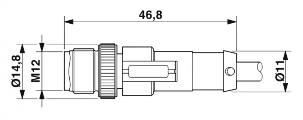 1681509 SAC-3P-M12MS/0,3-PUR/M12FS Kábel s konek. M12/M12, 3pin/3pin,priamy/priamy, 0,3m