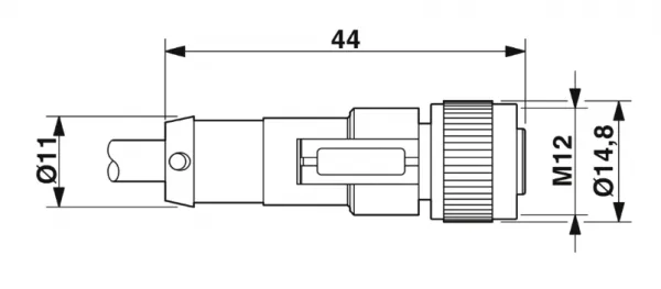1404407 SAC-4P- 3,0-PVC/M12FS Kábel s konektorom M12/4pin/priamy /voľný koniec kábla, 3m