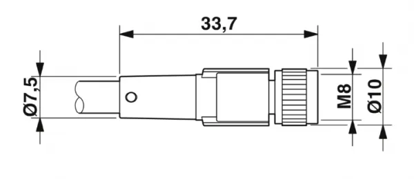 1668904 SAC-3P-M12MR/3,0-PUR/M 8FS Kábel s konektorom M12/M8, 3pin/3pin, uhlový/priamy, 3m