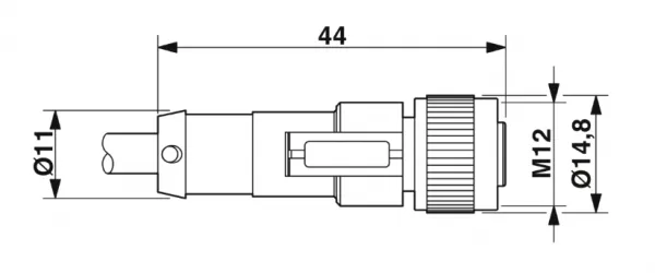 1681512 SAC-3P-M12MS/0,6-PUR/M12FS Kábel s konek. M12/M12, 3pin/3pin,priamy/priamy, 0,6m