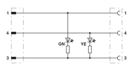 1415896 SAC-3P-M 8MS/0,3-PVC/M 8FR-2L Kábel s konek. M8/M8, 3pin/3pin,priamy/uhlový, 0,3m