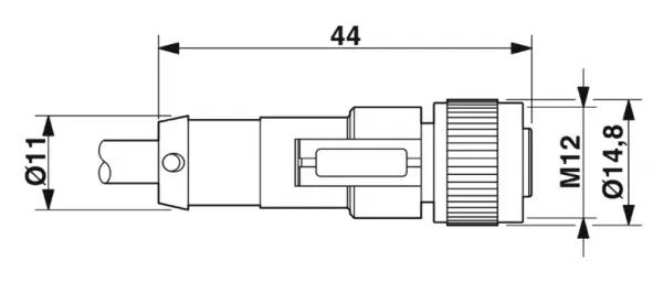 1414577 SAC-3P-M12MS/0,6-PVC/M12FS Kábel s konek. M12/M12, 3pin/3pin,priamy/priamy, 0,6m