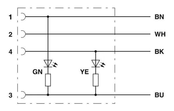 1415596 SAC-4P- 1,5-PVC/M12FS-2L Kábel s konek. M12/4pin/priamy /voľný koniec kábla, 1,5m