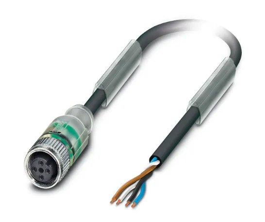 1694826 SAC-4P- 5,0-PUR/M12FS-2L Kábel s konek. M12/4pin/priamy /voľný koniec kábla, 5m