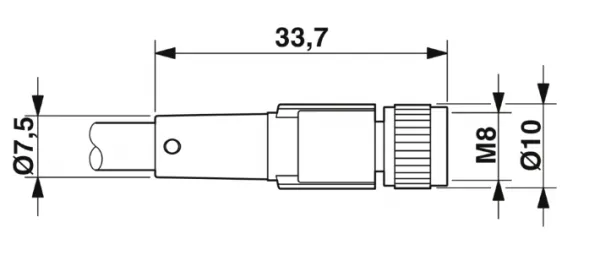 1415556 SAC-4P-M 8MS/0,3-PVC/M 8FS Kábel s konektorom M8/M8, 4pin/4pin,priamy/priamy, 0,3m