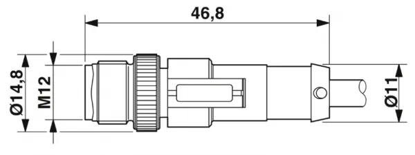 1415527 SAC-3P-M12MS/0,6-PVC/M 8FS Kábel s konektorom M12/M8 3pin/3pin,priamy/priamy, 0,6m