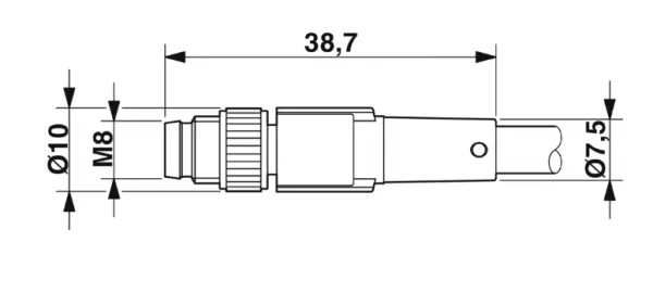 1415542 SAC-4P-M 8MS/1,5-PVC Kábel s konektorom M8/4pin/priamy /voľný koniec kábla, 1,5m