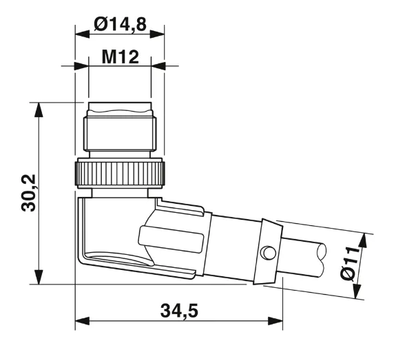 1668946 SAC-3P-M12MR/3,0-PUR/M 8FR Kábel s konektorom M12/M8, 3pin/3pin, uhlový/uhlový, 3m