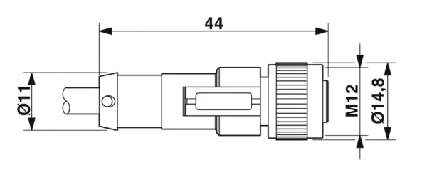 1693034 SAC-3P-10,0-PUR/M12FS Kábel s konek. M12/3pin/priamy /voľný koniec kábla, 10m