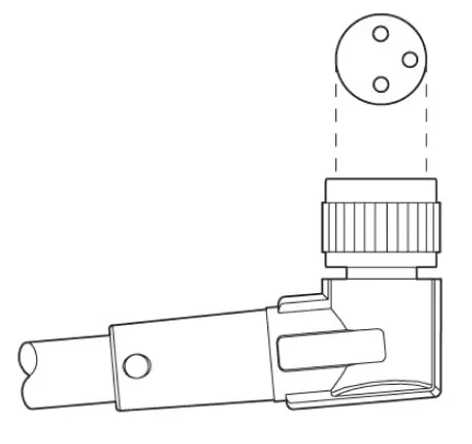 1415538 SAC-3P-M12MR/0,3-PVC/M 8FR Kábel s konektorom M12/M8 3pin/3pin,uhlový/uhlový, 0,3m