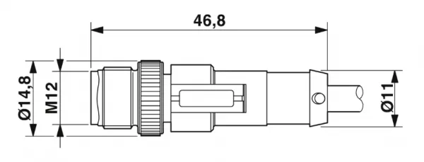 1681512 SAC-3P-M12MS/0,6-PUR/M12FS Kábel s konek. M12/M12, 3pin/3pin,priamy/priamy, 0,6m