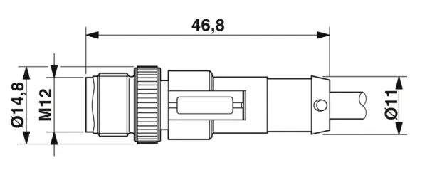 1415619 SAC-4P-M12MS/3,0-PVC/M12FR Kábel s konek. M12/M12, 4pin/4pin,priamy/uhlový, 3m