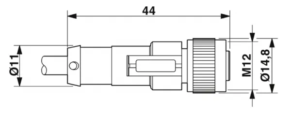1414578 SAC-3P-M12MS/1,5-PVC/M12FS Kábel s konek. M12/M12, 3pin/3pin,priamy/priamy, 1,5m