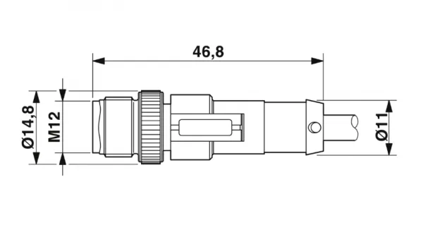 1669767 SAC-5P-M12MS/1,5-PUR Kábel s konektorom M12/5pin/priamy /voľný koniec kábla, 1,5m