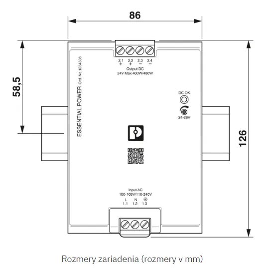 1234308 PS-EE-2G/1AC/24DC/480W/SC - Napájací zdroj