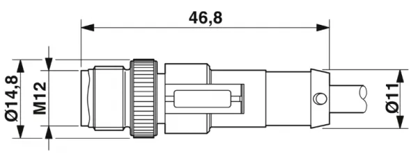 1415528 SAC-3P-M12MS/1,5-PVC/M 8FS,Kábel s konektorom M12/M8 3pin/3pin,priamy/priamy, 1,5m