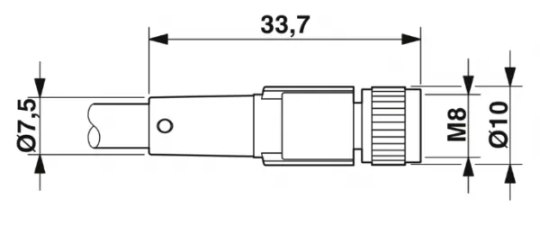 1415878 SAC-3P-M 8MS/ 0,6-PVC/M 8FS Kábel s konekt. M8/M8, 3pin/3pin,priamy/priamy, 0,6m