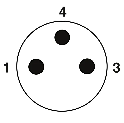 1682469 SAC-3P-M 8MR/ 0,3-PUR/M12FR-2L Kábel s konek.M8/M12, 3pin/3pin,uhlový/uhlový, 0,3m