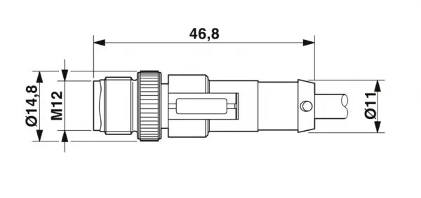 1668360 SAC-4P-M12MS/ 0,6-PUR/M12FS Kábel s konek. M12/M12, 4pin/4pin,priamy/priamy, 0,6m