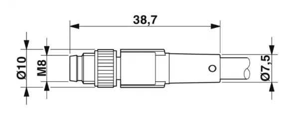 1415543 SAC-4P-M 8MS/3,0-PVC Kábel s konektorom M8/4pin/priamy /voľný koniec kábla, 3m
