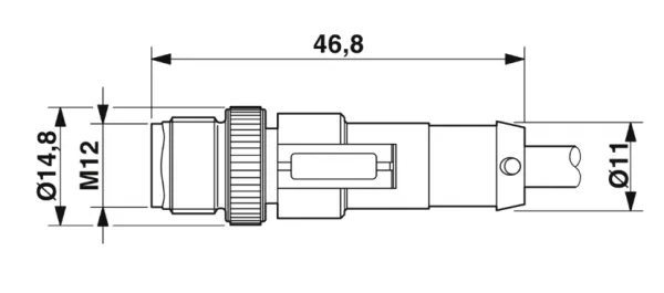 1681622 SAC-5P-M12MS/0,3-PUR/M12FR Kábel s konek. M12/M12, 5pin/5pin,priamy/uhlový, 0,3m