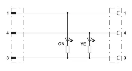 1415521 SAC-3P-M12MS/ 0,3-PVC/M12FR-2L Kábel s konek. M12/M12,3pin/3pin,priamy/uhlový,0,3m