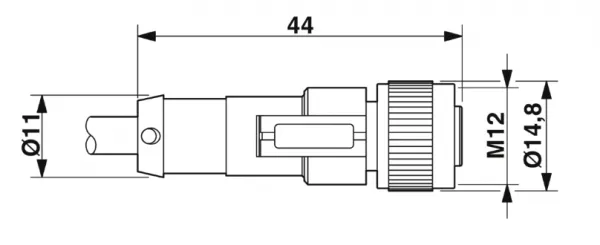 1681525 SAC-3P-M12MS/1,5-PUR/M12FS Kábel s konek. M12/M12, 3pin/3pin,priamy/priamy, 1,5m