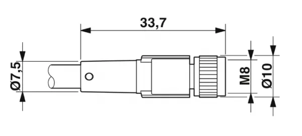 1669712 SAC-3P- 1,5-PUR/M 8FS Kábel s konektorom M8/3pin/priamy /voľný koniec kábla, 1,5m