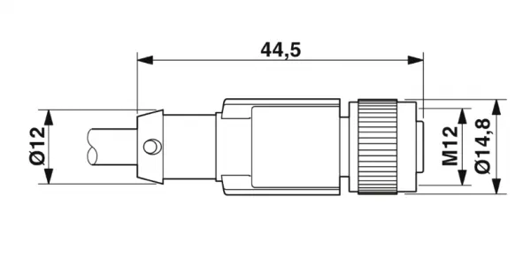 1415597 SAC-4P- 3,0-PVC/M12FS-2L Kábel s konektorom M12/4pin/priamy/voľný koniec kábla, 3m
