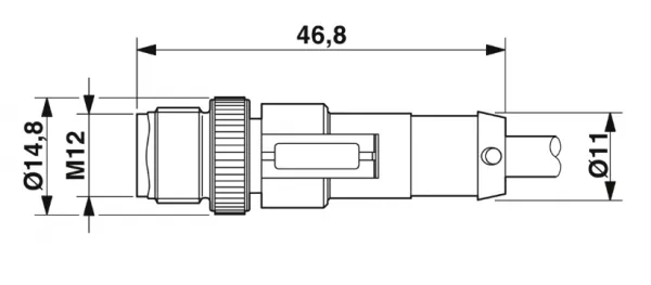 1681567 SAC-3P-M12MS/ 1,5-PUR/M12FR Kábel s konek. M12/M12, 3pin/3pin,priamy/uhlový, 1,5m