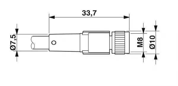 1682223 SAC-4P-M 8MR/0,3-PUR/M 8FS Kábel s konektorom M8/M8, 4pin/4pin,uhlový/priamy, 0,3m
