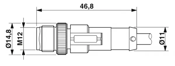 1414579 SAC-3P-M12MS/3,0-PVC/M12FS Kábel s konek. M12/M12, 3pin/3pin,priamy/priamy, 3m