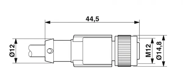 1415602 SAC-4P- 5,0-PVC/M12FS-2L Kábel s konektorom M12/4pin/priamy/voľný koniec kábla, 5m