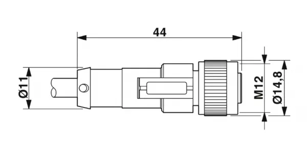 1415684 SAC-5P- 3,0-PVC/M12FS Kábel s konektorom M12/5pin/priamy /voľný koniec kábla, 3m