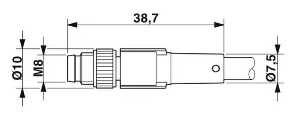 1415544 SAC-4P-M 8MS/5,0-PVC Kábel s konektorom M8/4pin/priamy /voľný koniec kábla, 5m